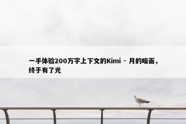 一手体验200万字上下文的Kimi - 月的暗面，终于有了光