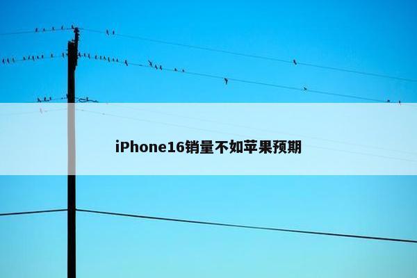 iPhone16销量不如苹果预期